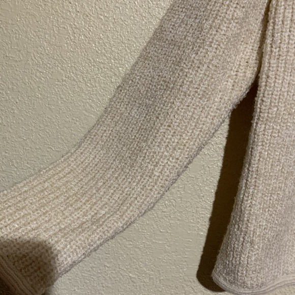 Adele Joyce Sweater Cardigan Jacket S Stretchy Creamy Ivory Acrylic Wool Blend - Picture 8 of 12